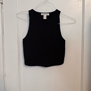 Black cropped tank top size medium